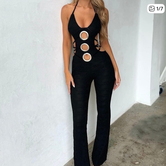 Outcast Clothing Pants - Outcast Black Lace Jumpsuit medium